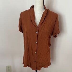 Charlotte Russe Terracotta Button-Down Shirt